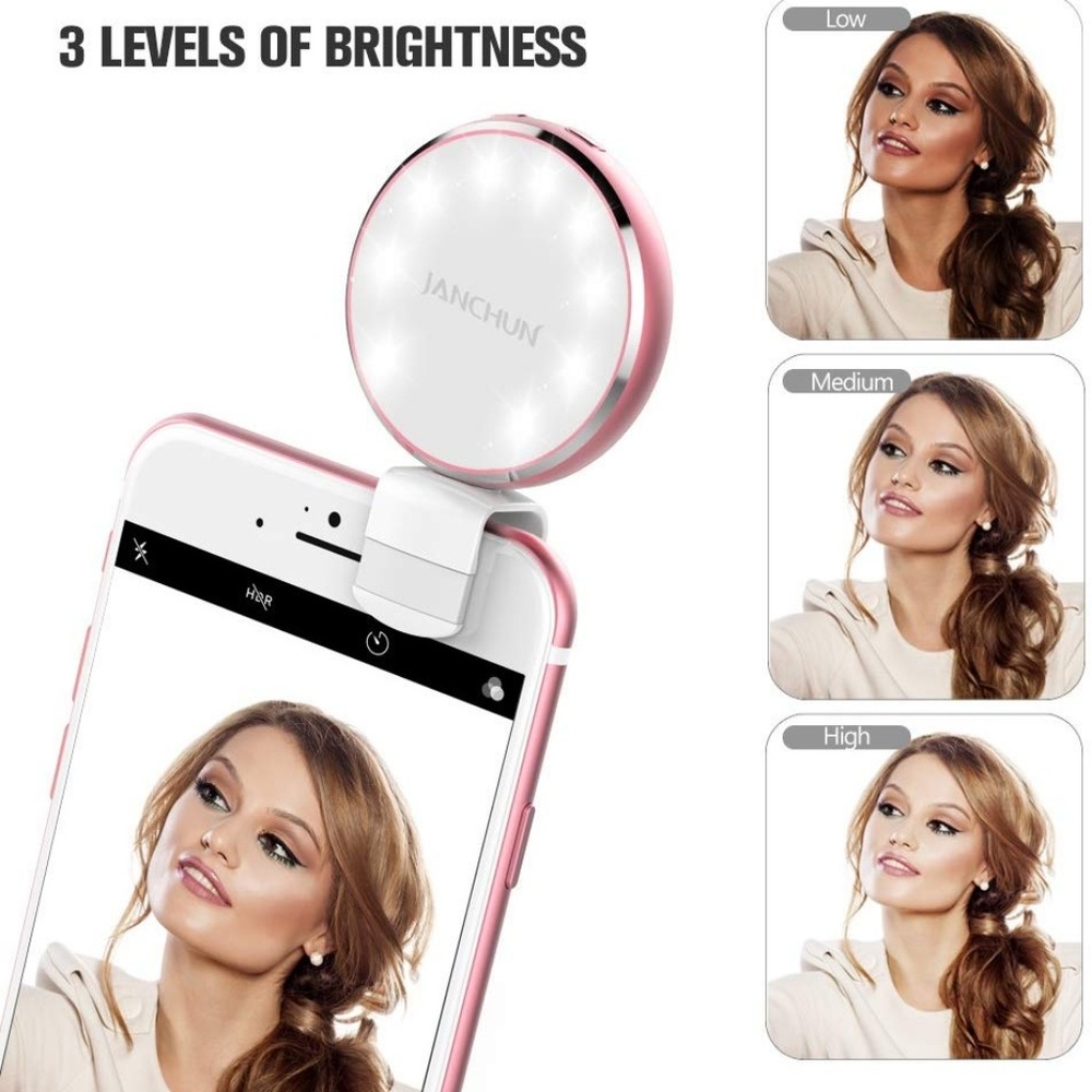 Selfie light and phone mirror